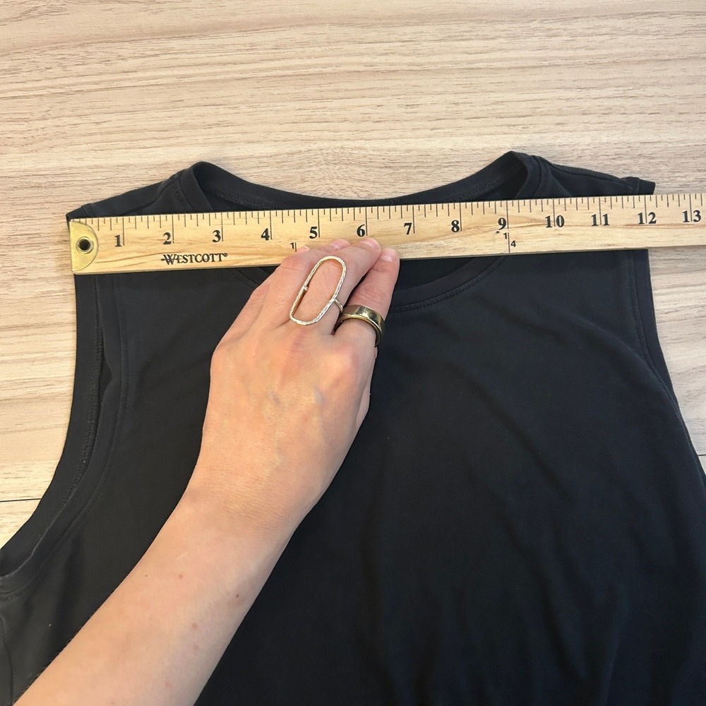 Eileen Fisher Dress Black Drop Waist‎ Sleeveless Jersey Knit XS - Picture 4 of 9
